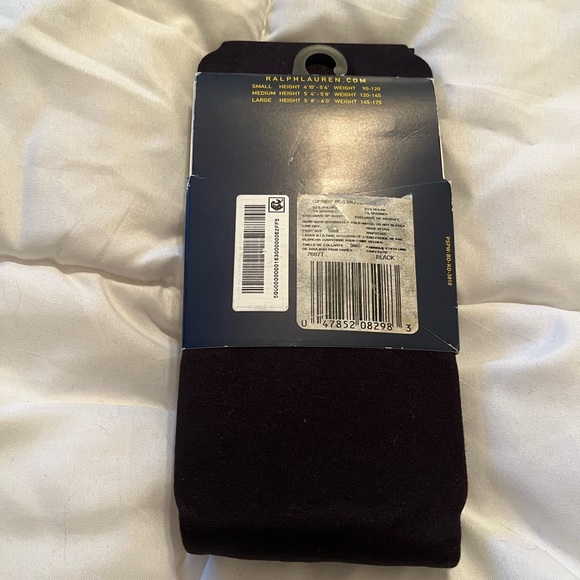 Polo Ralph Lauren Black Footless Tights S - Picture 4 of 4
